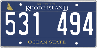 RI license plate 531494