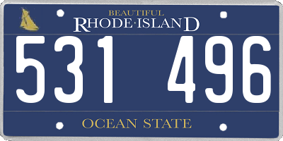 RI license plate 531496