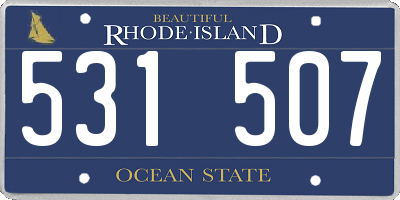 RI license plate 531507