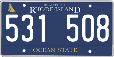 RI license plate 531508