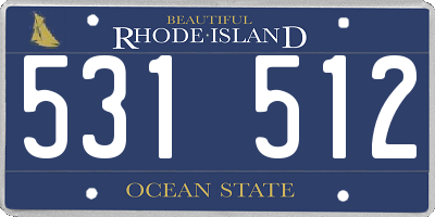 RI license plate 531512