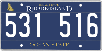 RI license plate 531516