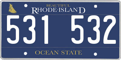 RI license plate 531532