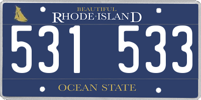 RI license plate 531533