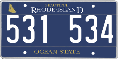RI license plate 531534