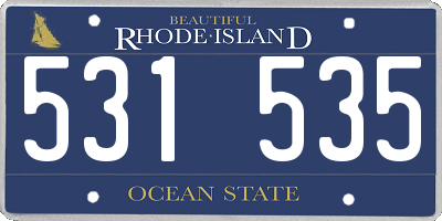 RI license plate 531535