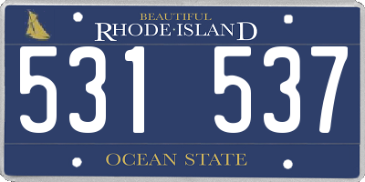 RI license plate 531537