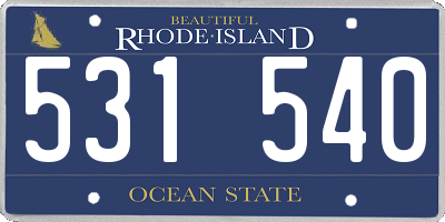 RI license plate 531540