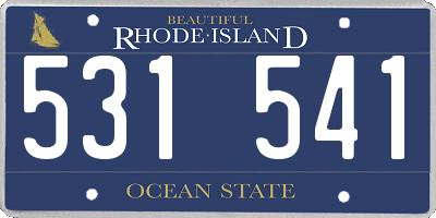 RI license plate 531541