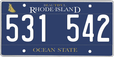 RI license plate 531542