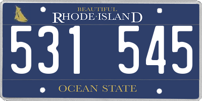 RI license plate 531545