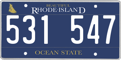 RI license plate 531547