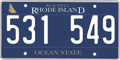 RI license plate 531549