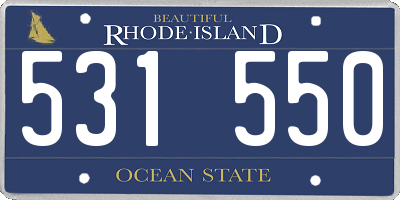 RI license plate 531550