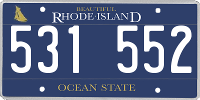 RI license plate 531552