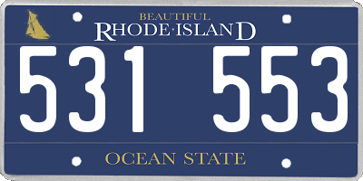 RI license plate 531553