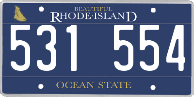 RI license plate 531554