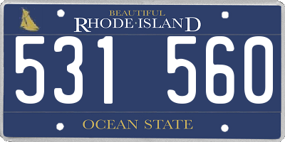 RI license plate 531560