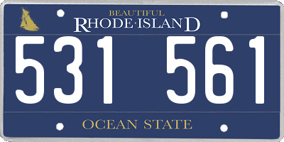 RI license plate 531561