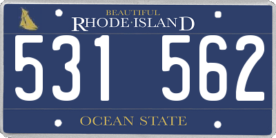 RI license plate 531562