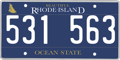 RI license plate 531563