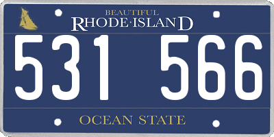 RI license plate 531566