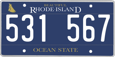 RI license plate 531567
