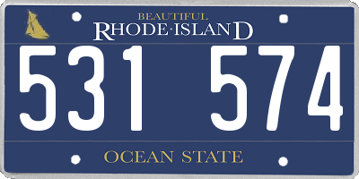 RI license plate 531574