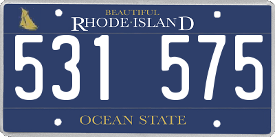 RI license plate 531575