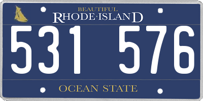 RI license plate 531576