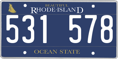 RI license plate 531578
