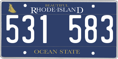 RI license plate 531583