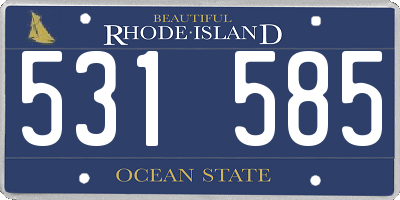 RI license plate 531585