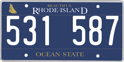 RI license plate 531587