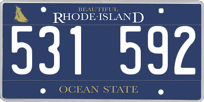 RI license plate 531592