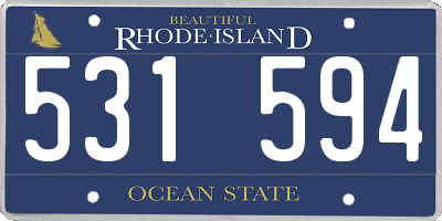 RI license plate 531594