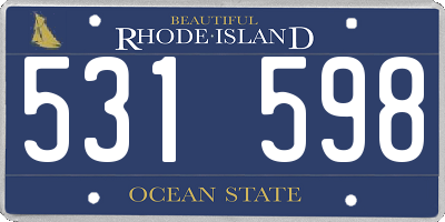RI license plate 531598