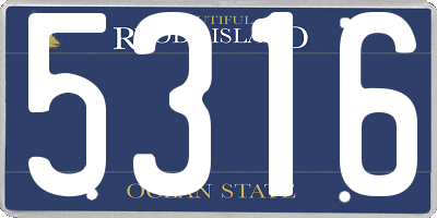 RI license plate 5316