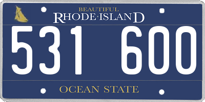 RI license plate 531600
