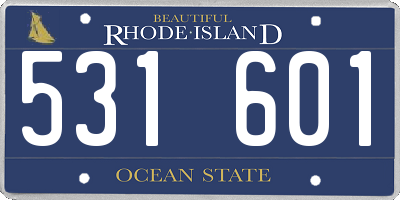 RI license plate 531601