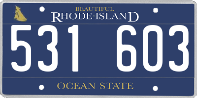 RI license plate 531603