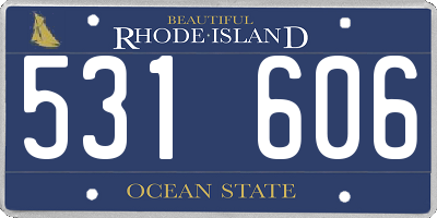RI license plate 531606