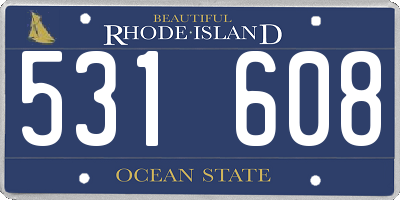 RI license plate 531608