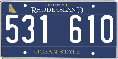 RI license plate 531610