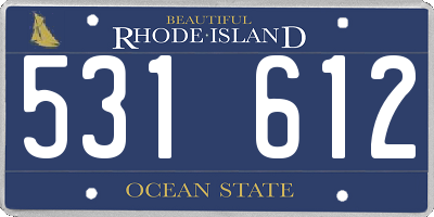 RI license plate 531612