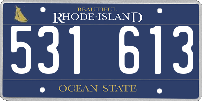 RI license plate 531613