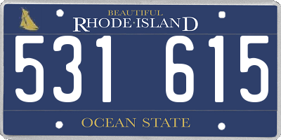 RI license plate 531615