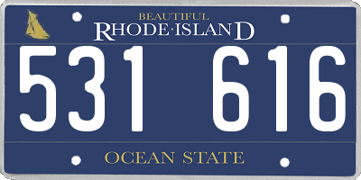 RI license plate 531616