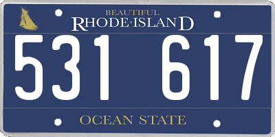 RI license plate 531617