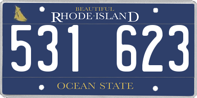 RI license plate 531623